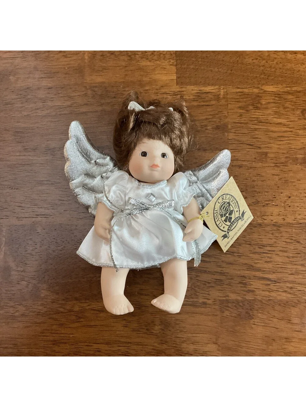 Classic Creations Porcelain Birthstone Angel doll with Gray Wings